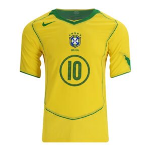 Camiseta Local Retro 2004-05 Brasil (RONALDINHO #10) - ENTREGA INMEDIATA